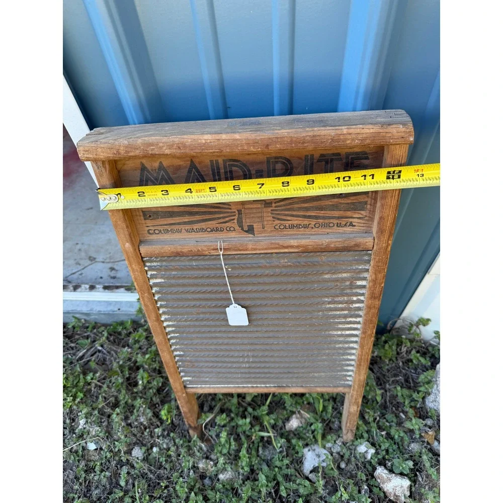 Vintage Maid-Rite‎ No. 2072 Washboard Metal Wood Farmhouse Rustic Décor 1940's - Picture 6 of 6
